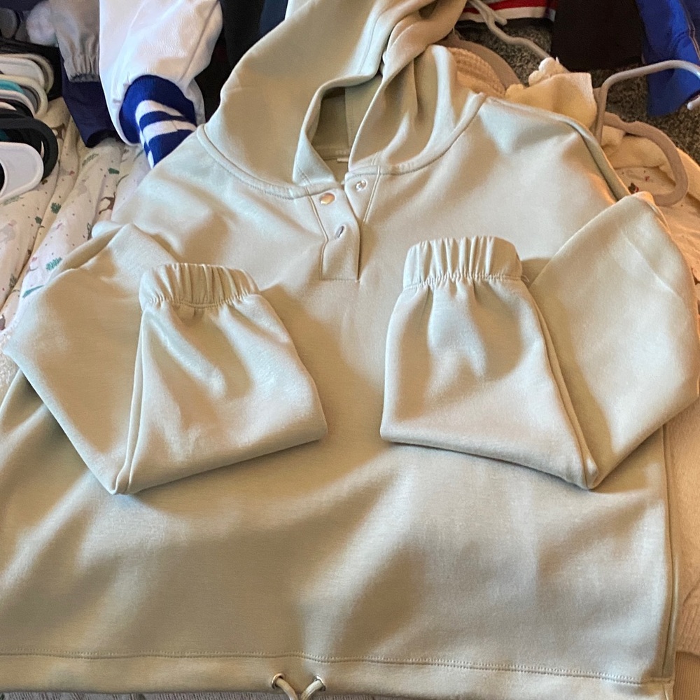 Beige Hooded Sweatshirt